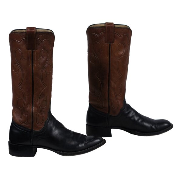 James Leddy Vintage Cowboy Boots Custom Handmade Monogram Inlay Womens 6.5 or 7 - Picture 5 of 13